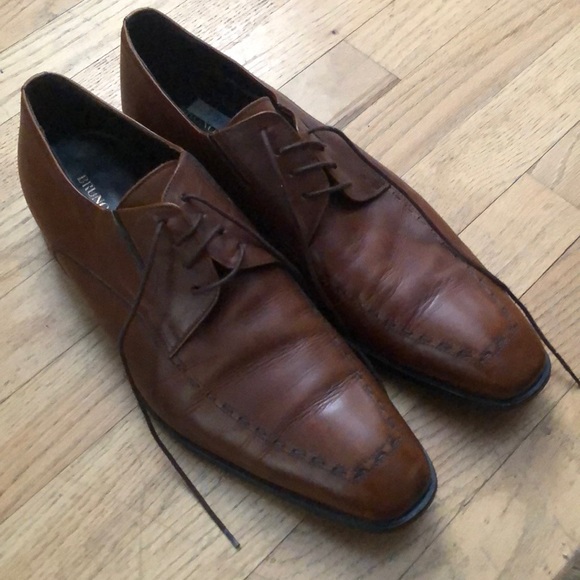 Brunomagli Brown Leather Men’s Oxford Shoes 10.5 M Made in Italy 🇮🇹 - Picture 2 of 9